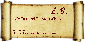 László Belián névjegykártya